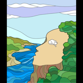 What Do You See First Is Cliff Or Cat Or Face?