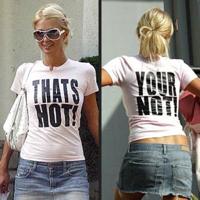 Who is the girl who Quote and shirts that read "That's Hot"?